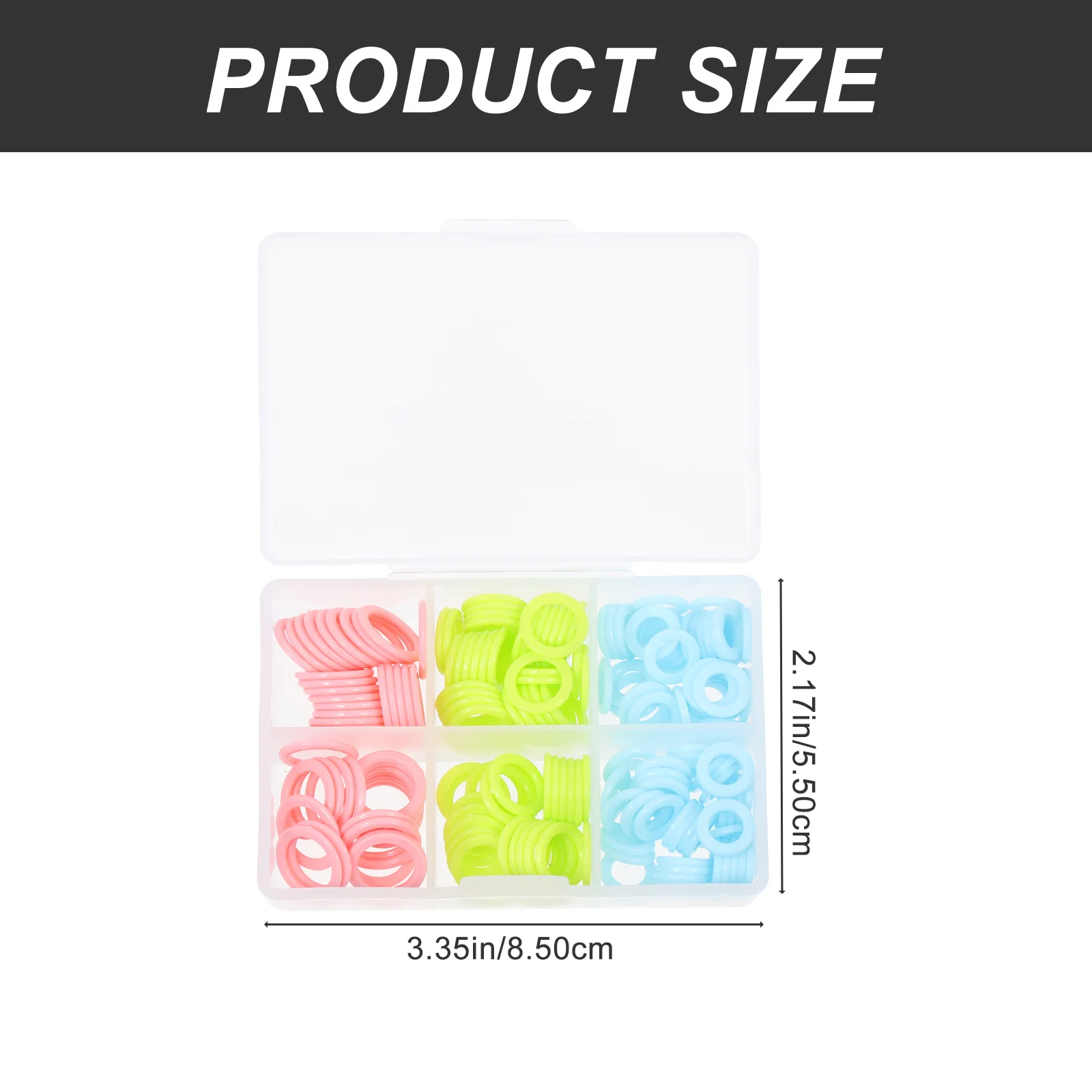 صندوق غرزة علامات خواتم البلاستيك متماسكة سبليت حلقة علامة يزيد يقلل نمط صندوق تخزين الحياكة علامات الكروشيه