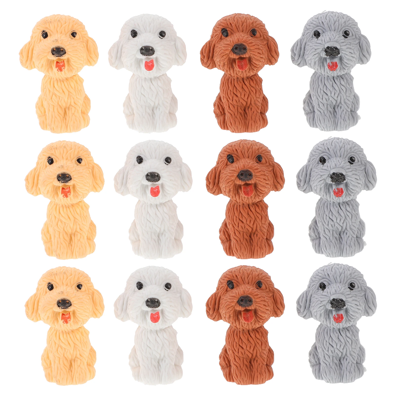 

36 Pcs Dog Shaped Erasers Cute Small Rubber Cartoon Model Mini Eraser Gifts for Kids Classroom Bulk Erasers Student Supplies