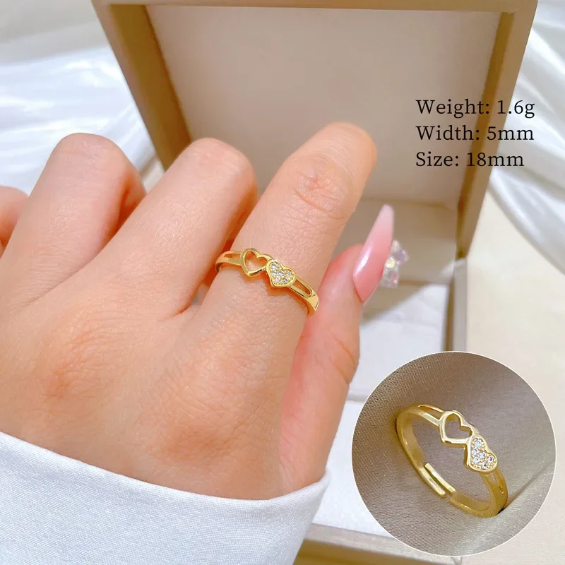 

Love empty small ring opening adjustable simple jewelry Japanese ring couple gift