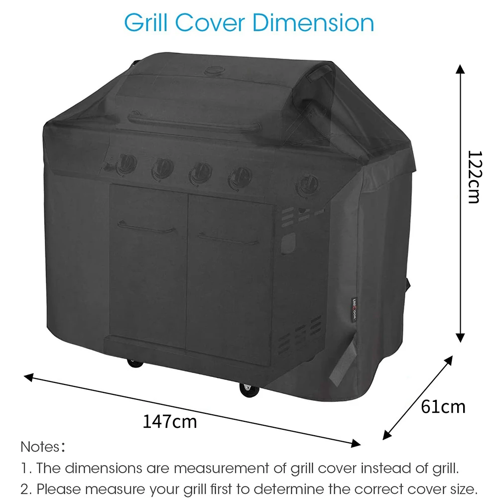 Multi=Size Heavy Duty Waterproof Gas Pizza Oven Cover with Pocket Portable Outdoor Pizza Grill Cover Oven Protection Accessories