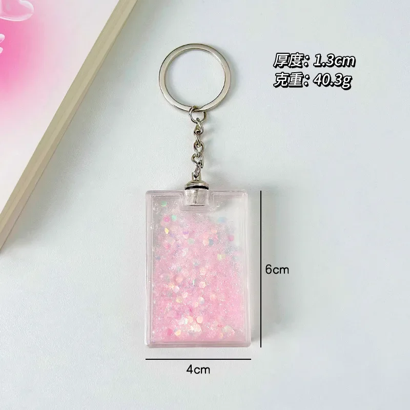 Luminescent Fluid Clear Brick Acrylic Polco Kpop Guka Girl Stickers Idol Photo Decoration DIY Photocard with Keychain