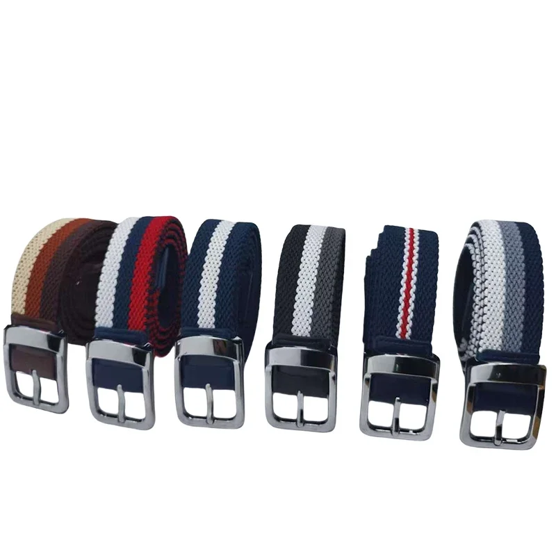 

Мужской повседневный высокоэластичный, дышащий, простой свободный ремень с квадратной пряжкой и эластичной лентой