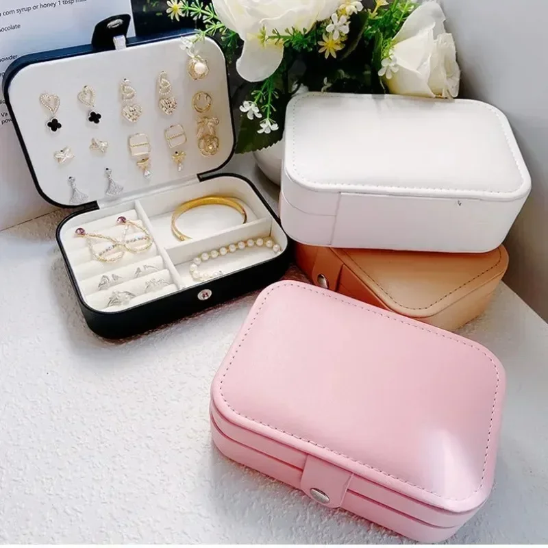 PU Jewelry Storage Box Anti-oxidation Necklace Ear Ring Ear Stud Pendant Jewelry Box Large Capacity Portable Jewelry Box