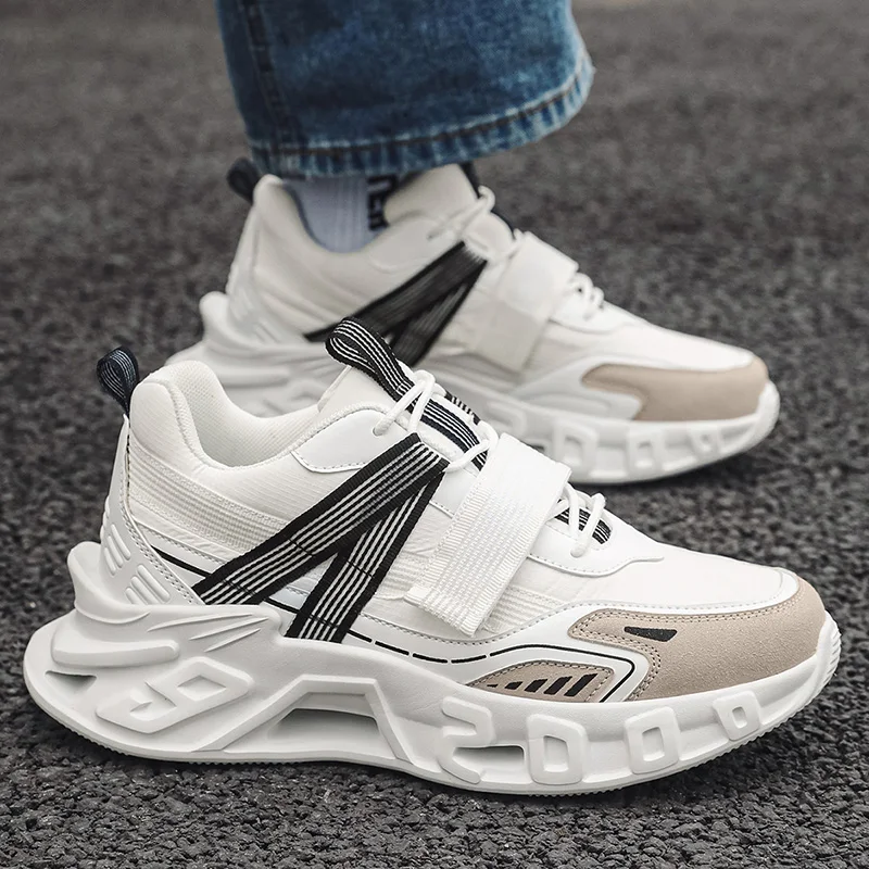 

Men's Fashion Chunky Sports Shoes Stylish Hook Loop Clunky Sneakers Comfortable Light Casual Running Shoes Lace-up Canvas Shoes