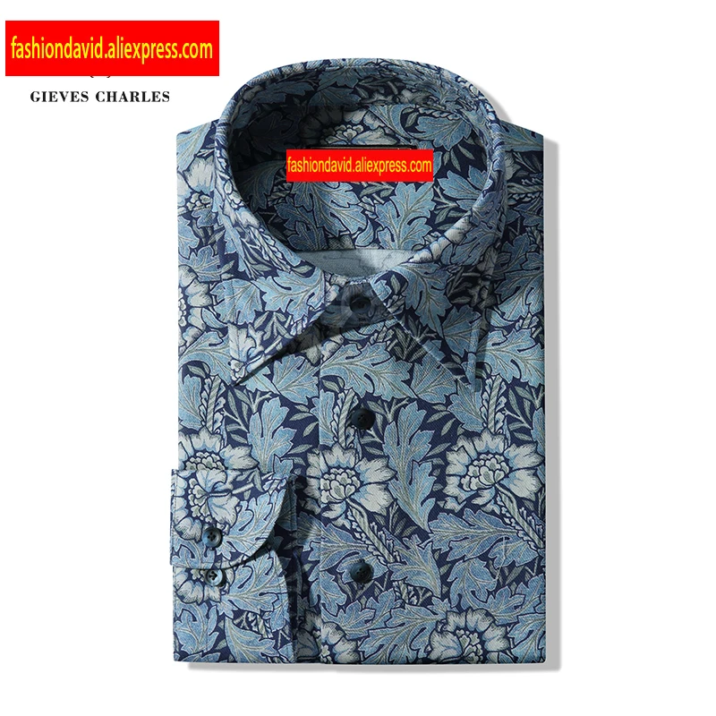 

Custom Tailor Made Men's Bespoke Shirts Business Formal Wedding Casual Ware Blouse Floral Cotton Dress Designer Vintage Print