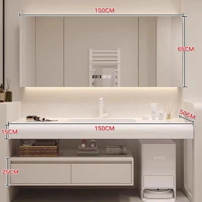 

Мебель для ванной комнаты, датчик кожи, туалетный столик для ванной комнаты с раковиной и зеркалом, встроенный дуговой стиральный столик