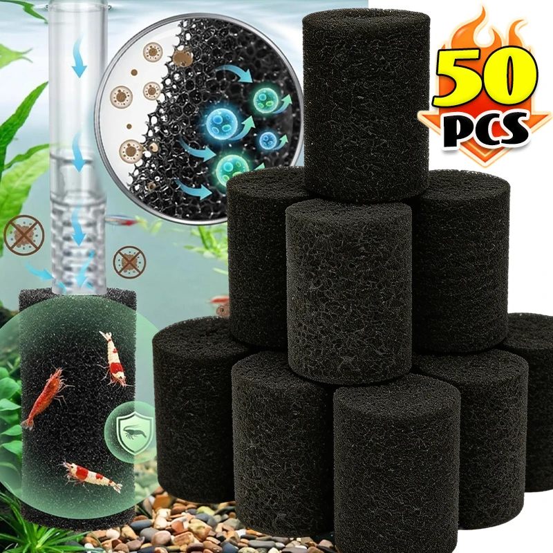 Aquarium Pre Filter Sponge Fish Tank Inflow Inlet Filter Foam Roll for Prevent Small Fish Shrimp Being Sucked Filter Barrel Tool
