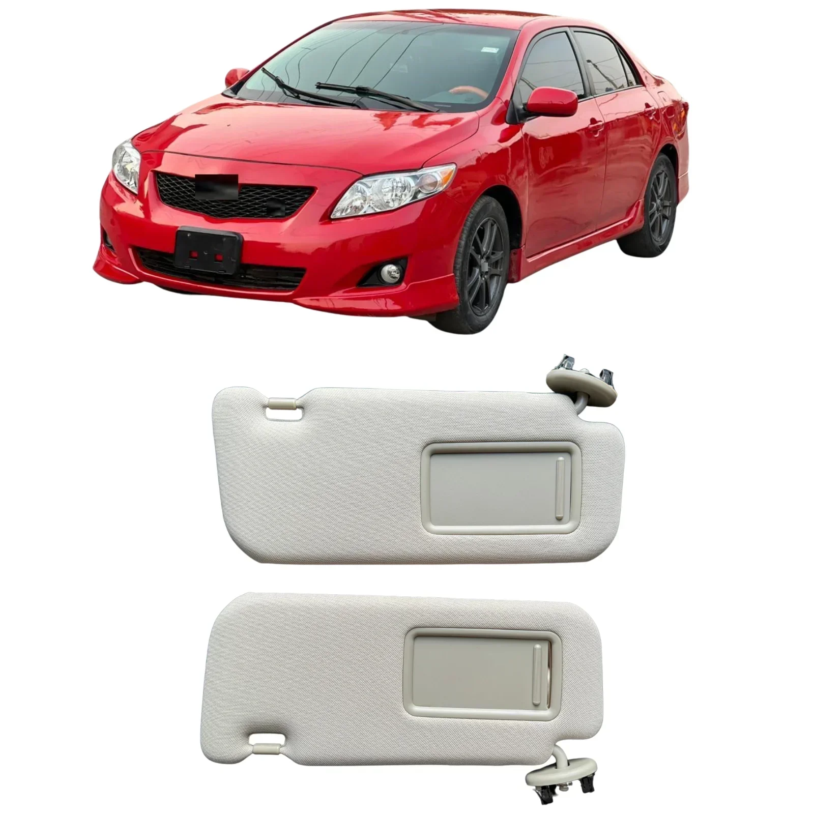 

For Toyota Corolla 2007-2013 Sun Visor with Vanity Mirror gray or beige Car interior Accessories durable 7432002711 7432002640B1