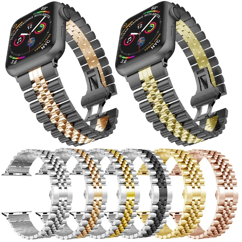 Watch Strap For Apple watch Band 40mm 41mm 42mm 44mm 45mm 46mm 49mm Stainless Steel Link Bracelet iWatch Ultra 2 se 5 6 7 8 9 10