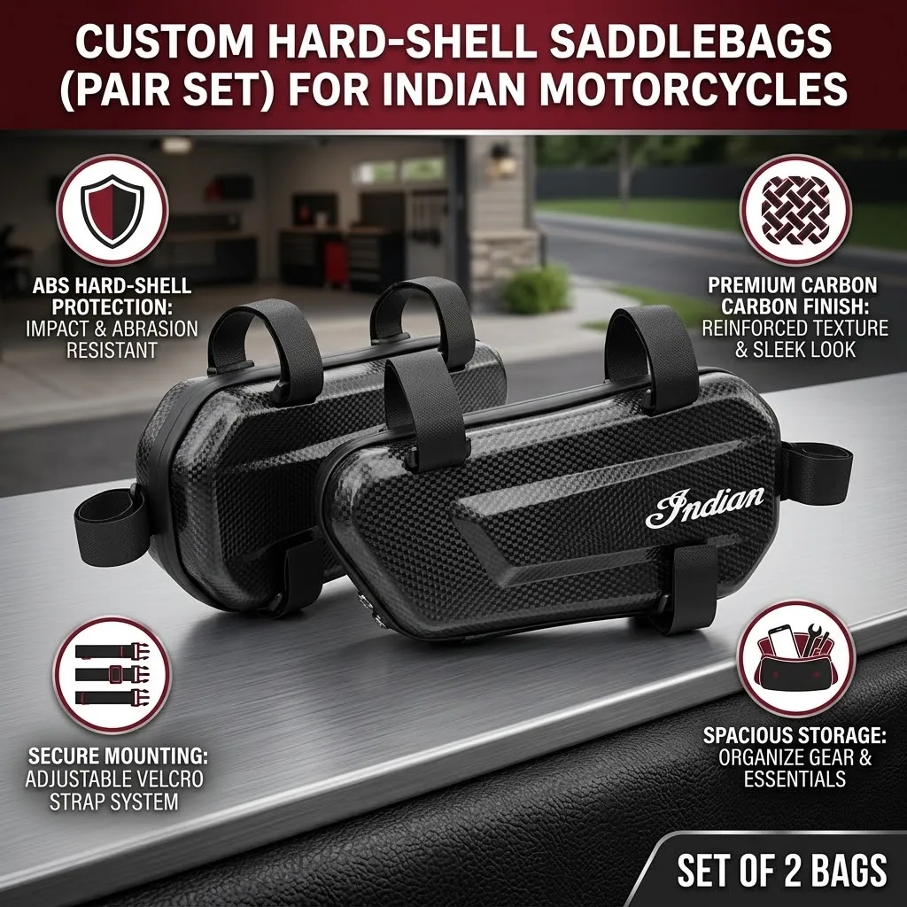 EVA Hard Shell Thickened Fabric Motorcycle Storage Bag Side Bag With LOGO For Indian FTR 1200 S FTR1200 Carbon / Rally Chief