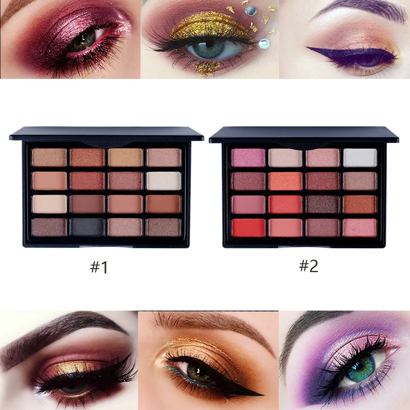 Popfeel 16 colori Shimmer affascinante palette di ombretti opachi ombretto in polvere impermeabile trucco cosmetico facile da indossare TSLM2