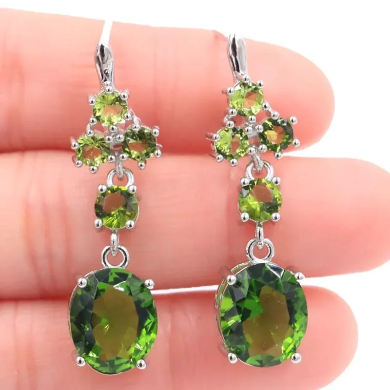 Buy 3 Get 1 Free 7g 925 SOLID STERLING SILVER Earrings Unheated Green Peridot Violet Tanzanite Pink Tourmaline Blue Topaz