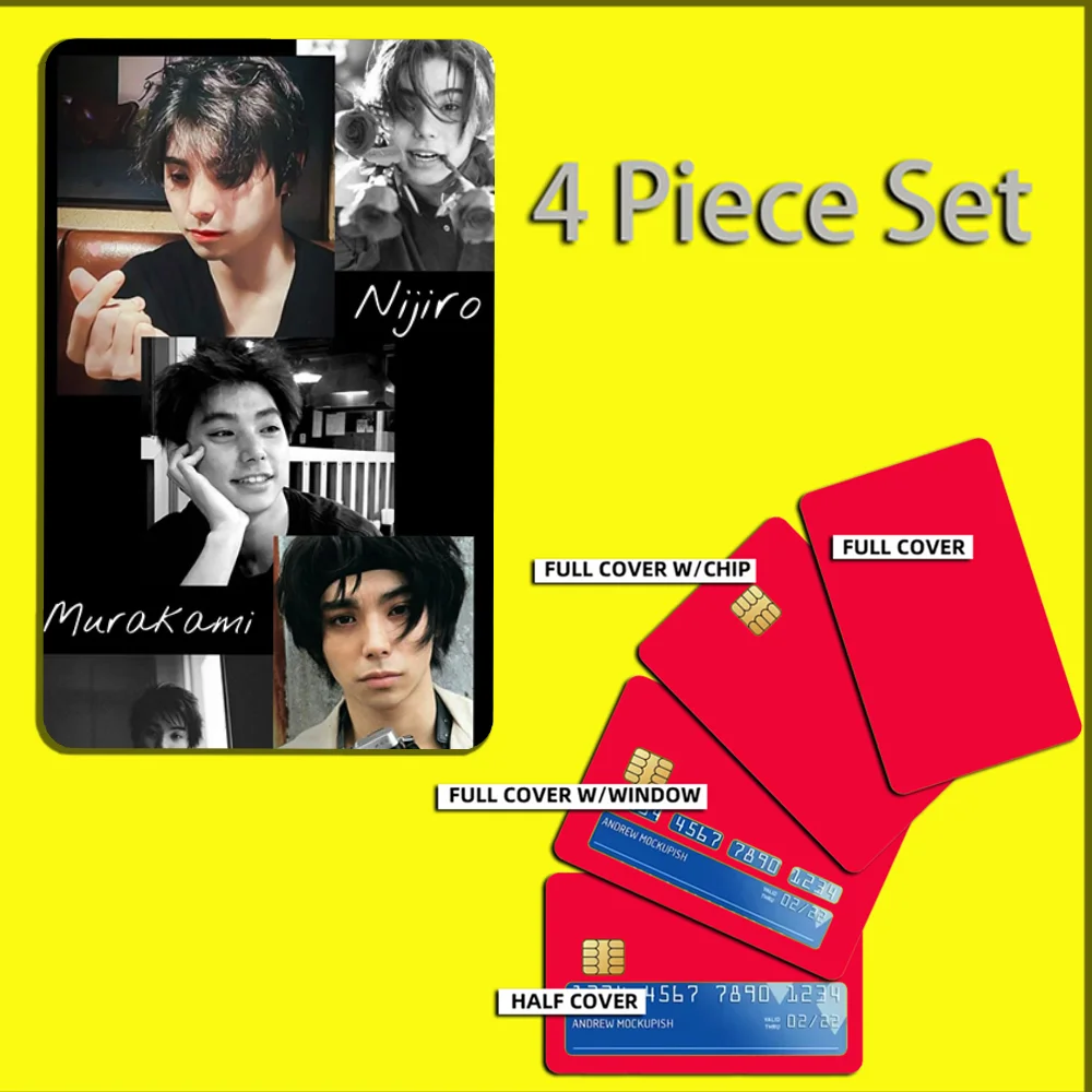Actor N-Nijiro Murakami Stickers For Debit Bank Credit Cards Metro Bus Pass Sticker Decoration Cover 4PCS Card Skin