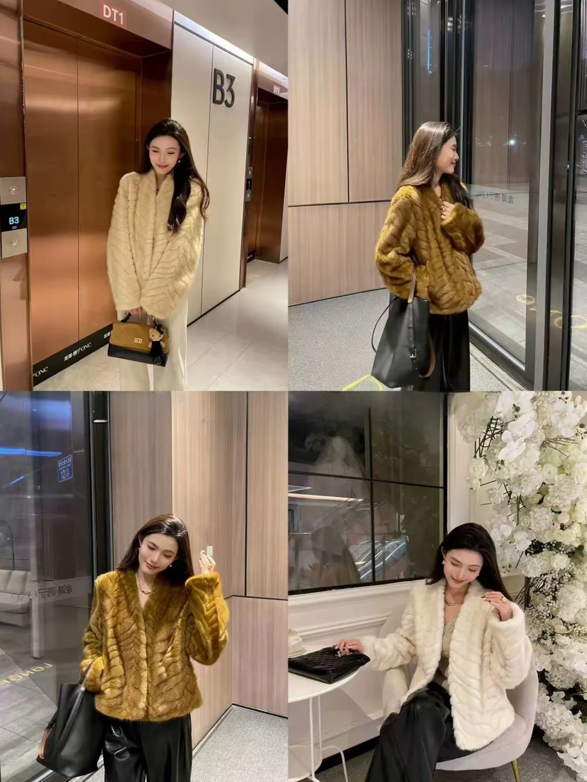 Ele V-Ne Faux Gold Le Mink Eco-Friendly Fur Coat Women's Winter High-End Inteated Skin And Fur Coat  and...