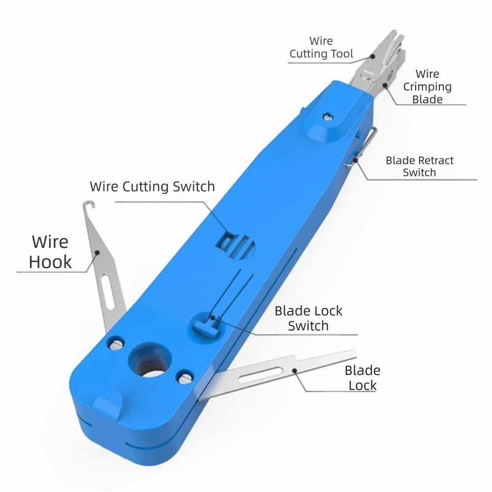 Original Gray Punch Down Tool Lsa-plus Krone Network Tool Kit Anti-Slip Handle Ergonomic Handle Wire Cutting Tool