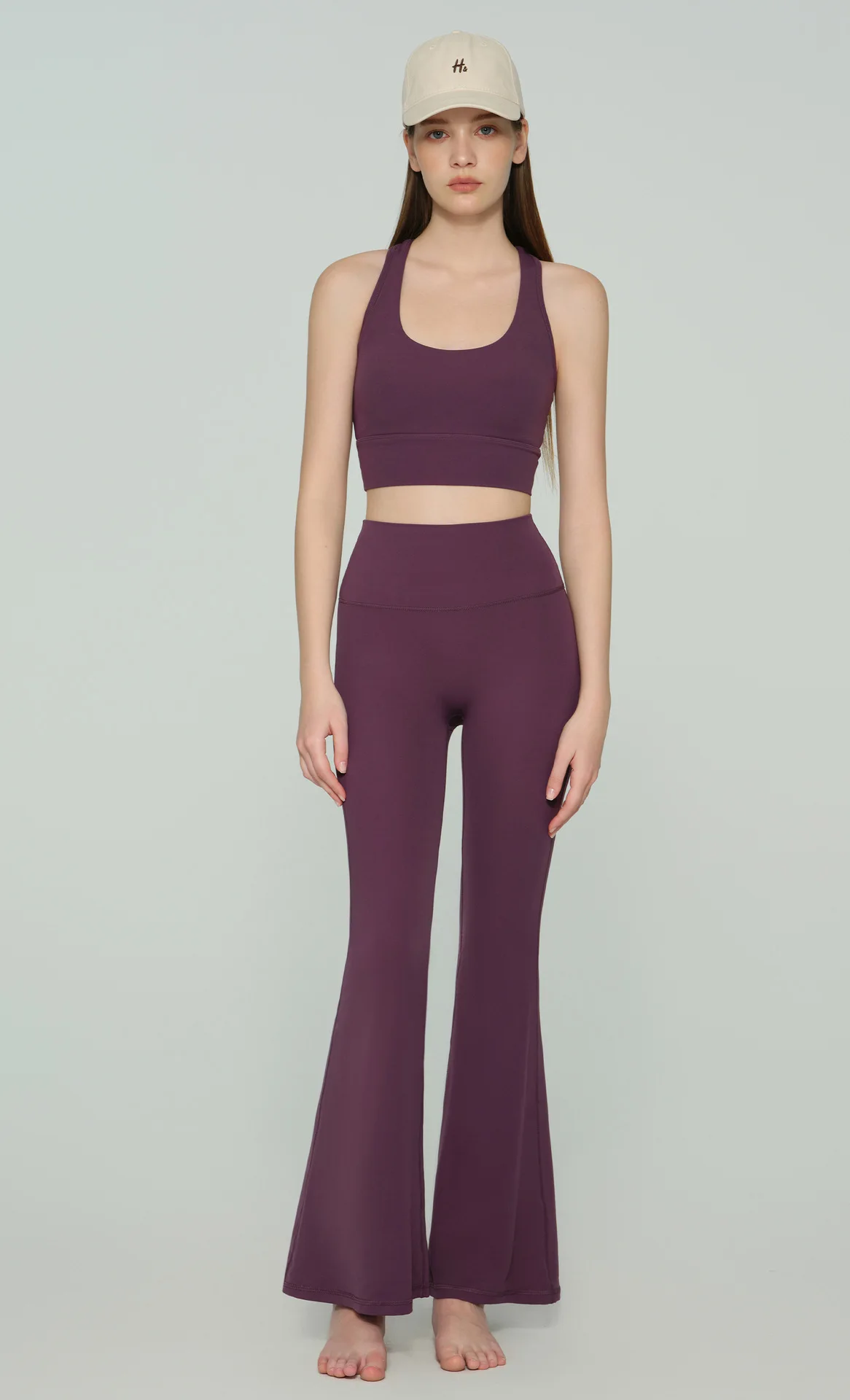 Damen High-Waist Eng Anliegende Hüftstraffende Schlanke Lange Yoga-Schlaghose Atmungsaktive Komfort-Fitness-Freizeit-Sport-Hose – Detail 15