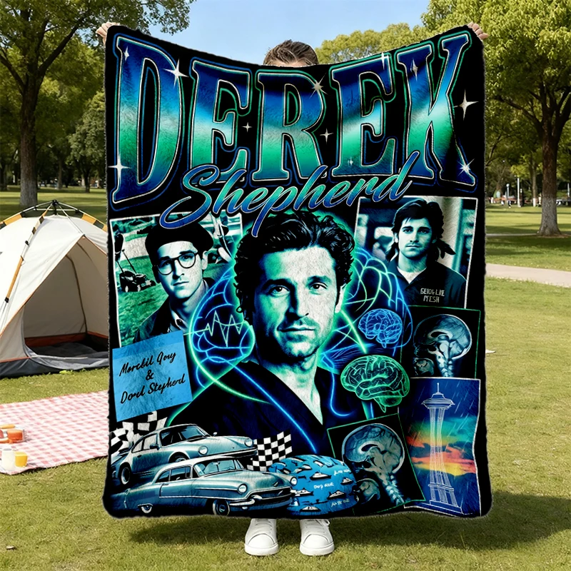 Derek Shepherd Flannel Blanket, Grey's Anatomy Unisex Crewneck, McDreamy Fan Gift