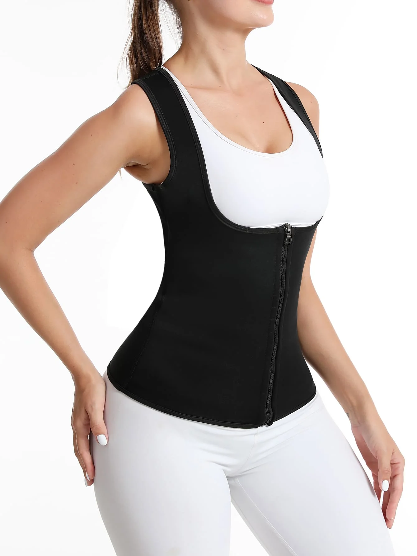 Sports Outdoor Synthetic Rubber Sports Sweat Vest Shapewear Waist Trainer Corset Gym Accessories Black Spring