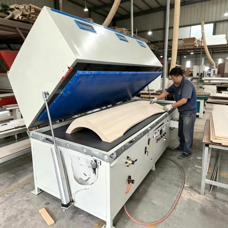 Space-saving Multi-Function Curved Panel Vacuum Membrane Press Machine for Cabinet Door Veneer Lamination and Woodworking