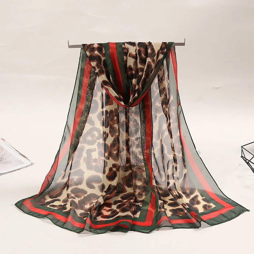 1 sexy leopard print vintage scarf, new women's versatile breathable lightweight shawl.