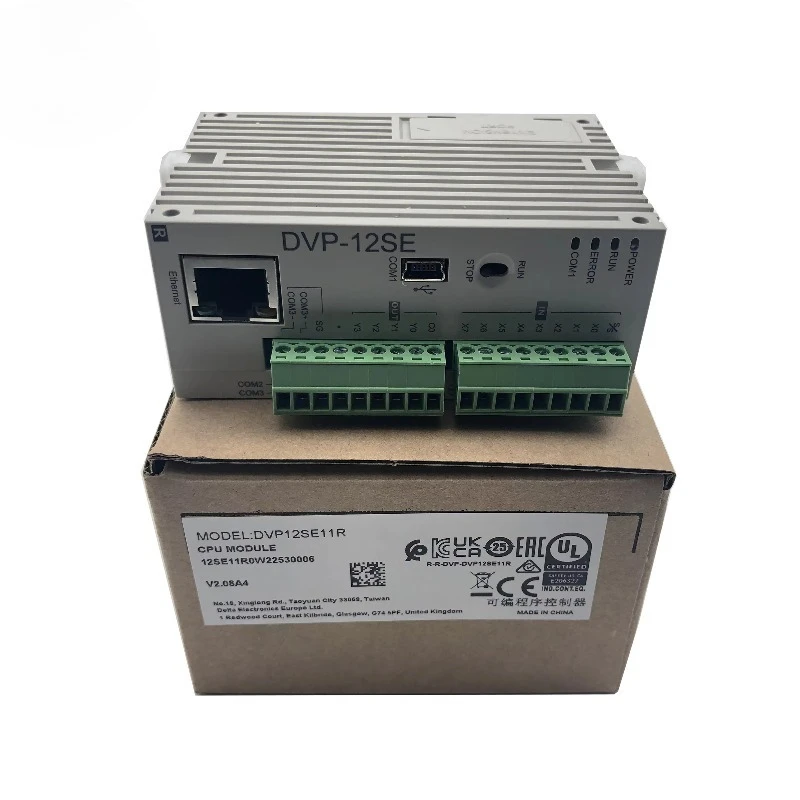 

100% Original Full New SE Series PLC Programmable Controller DVP12SE11R 8DI 4DO 3 COM Mini USB RS485x2 Ethernet Relay Output