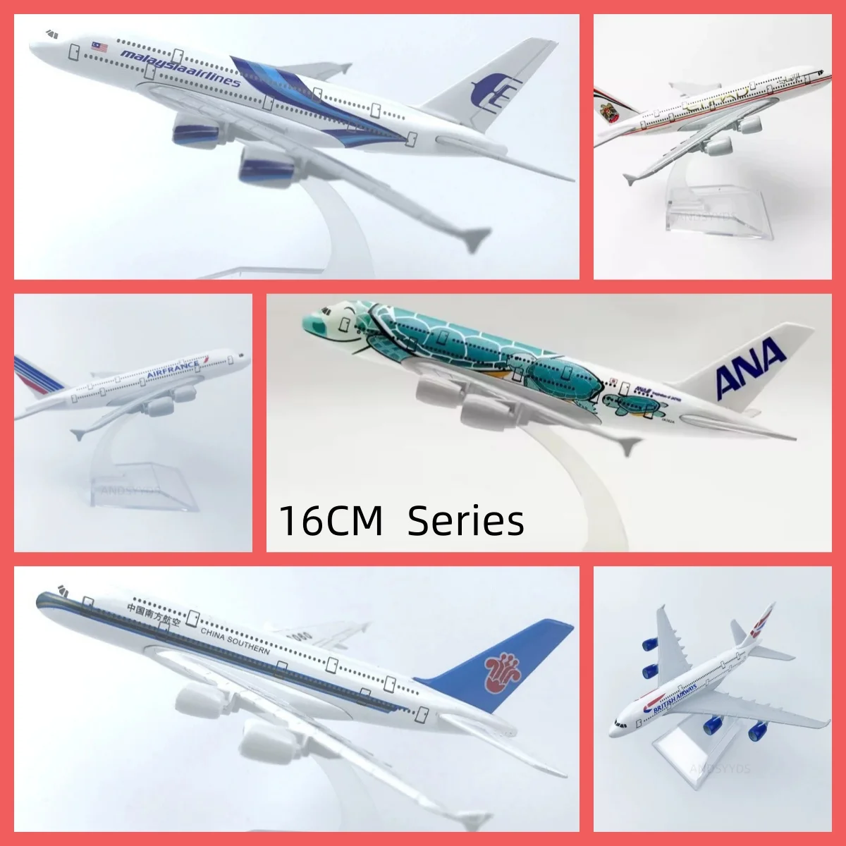 

16 см 1:400 металлические игрушки-самолеты для детей, серия авиакомпании A380, литая под давлением модель самолета, коллекционные игрушки для мальчиков