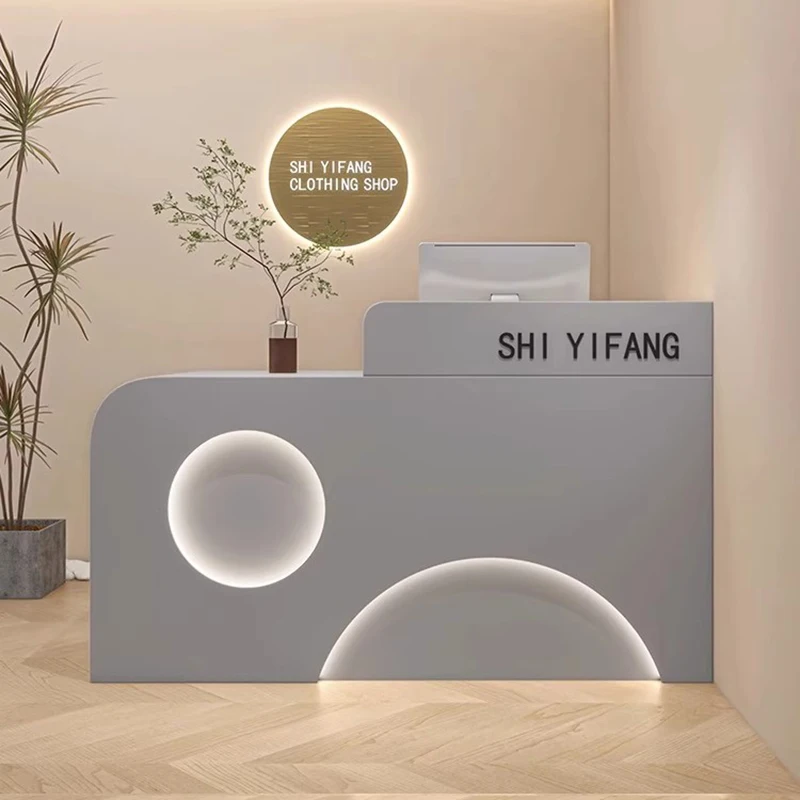 モダンなホテルの受付デスク、ショップ、ビューティーバー、高級レストラン、エグゼクティブ受付デスク、ディスプレイ、モストラドール、商業用家具