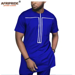 2022 African Clothing for Men Tracksuit Dashiki Shirts and Print Pants Traditional Set Outfits Wear Sweatsuit AFRIPRIDE A1916051