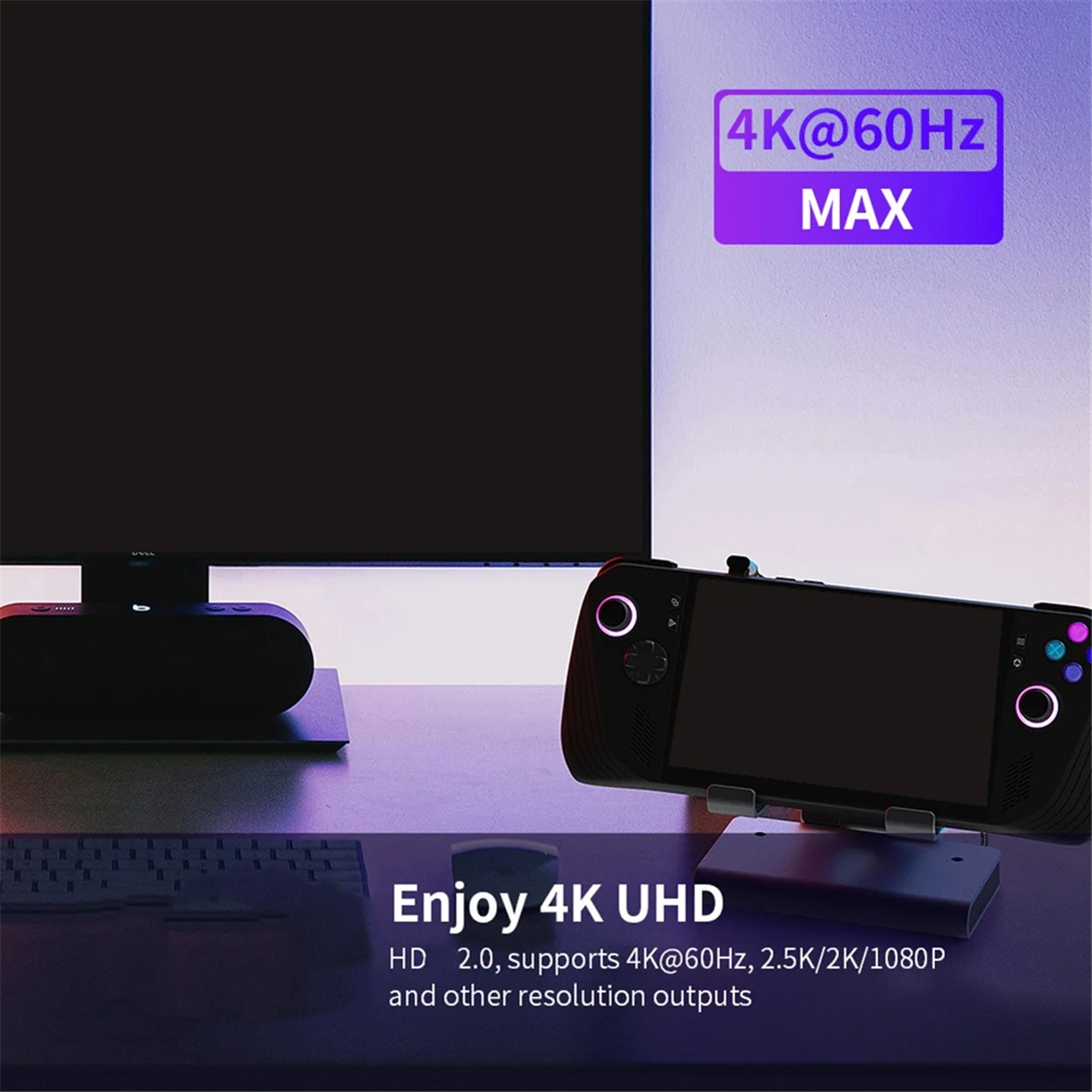 2025+ محطة إرساء للمراوح 6 في 1 لـ / Ally X/Legion Go/ Claw قاعدة حامل قابلة للتعديل مع 4k