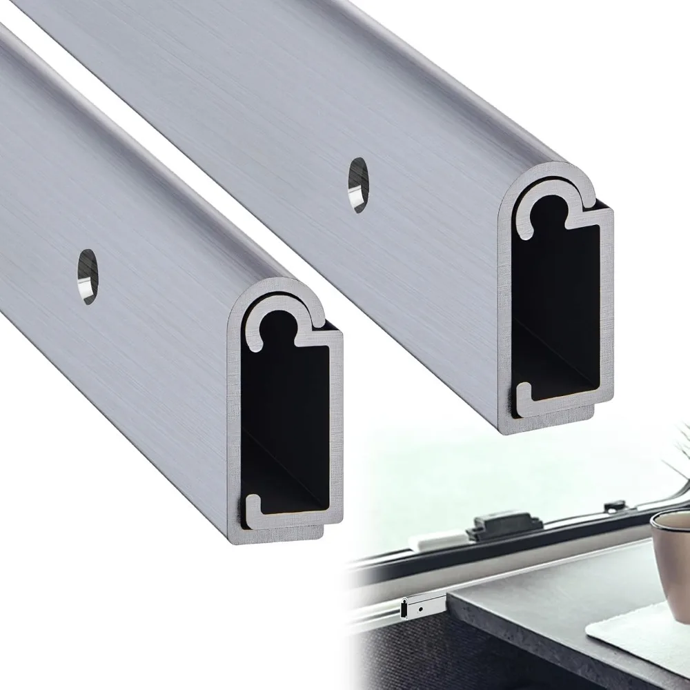 

Blulu 2 Pack RV Table Support Trim 30 Aluminum Wall Mount Bracket for Sliding Dinette Table, Milling Finish, Includes Mounting S