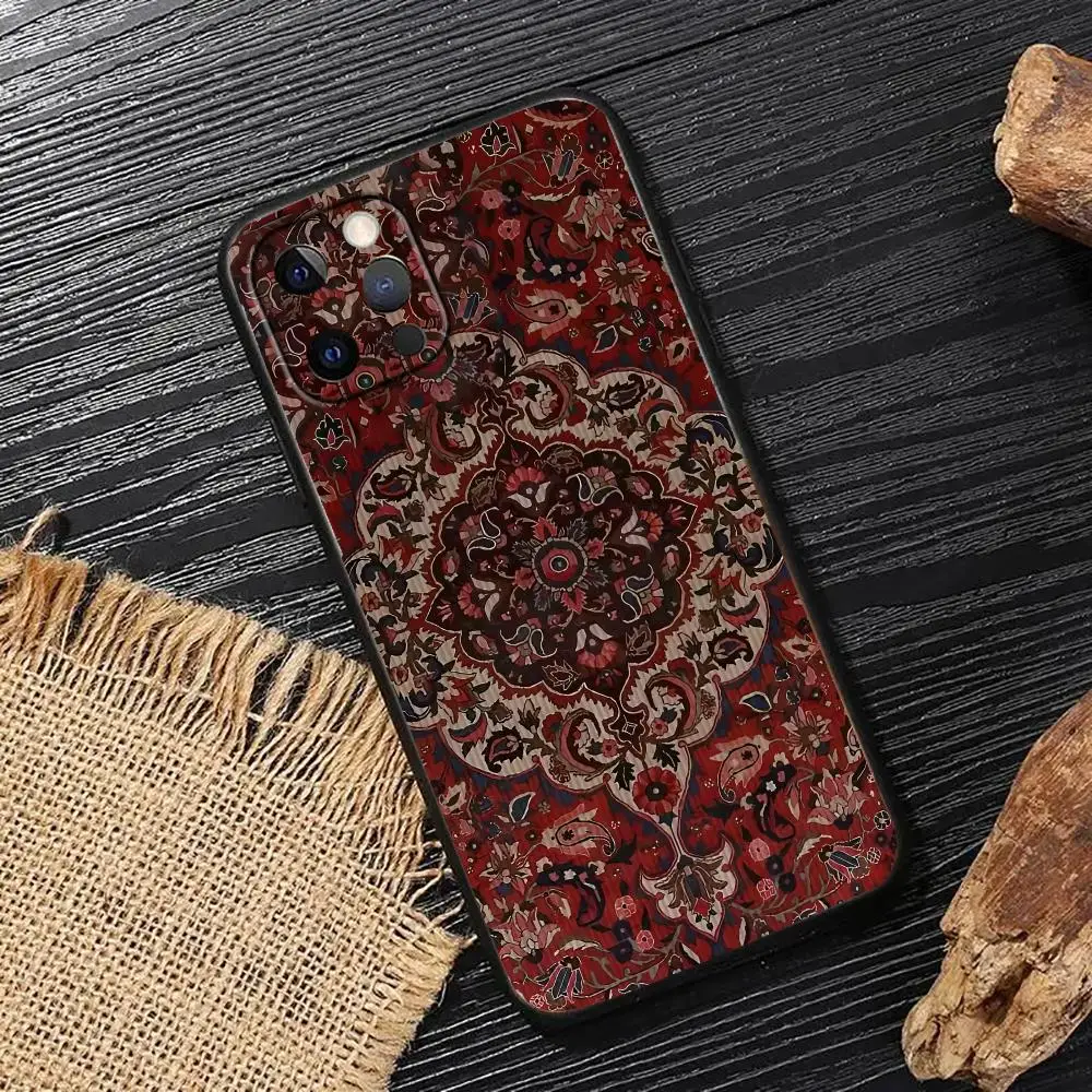 

Чехол для телефона с ностальгическим персидским узором, подходящий для iPhone 17, 16, 15, 14, 13, 12, 11 Pro/Max/Plus, матовый мягкий чехол «все включено»