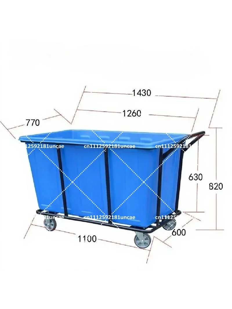 Laundry Trolley Cart with Wheels Heavy Duty Linen Collection Cart Hotel Utility Cart