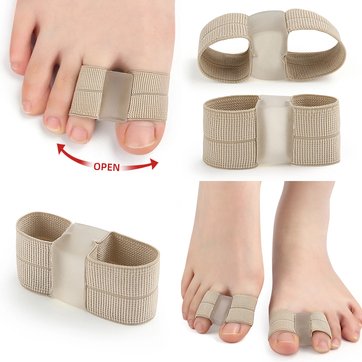 Separador de dedos del pie portátil, Corrector de Hallux Valgus, separador de dedos gordo, alisador de juanete, herramienta para el cuidado de los pies