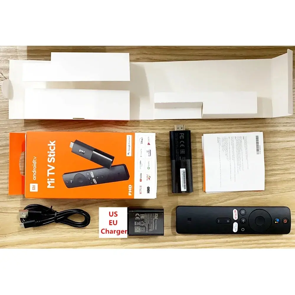 Globale version xiaomi mi tv stick android tv 9,0 hdr 1080p 1gb ram 8gb rom tragbarer mini tv dongle wifi google assistent