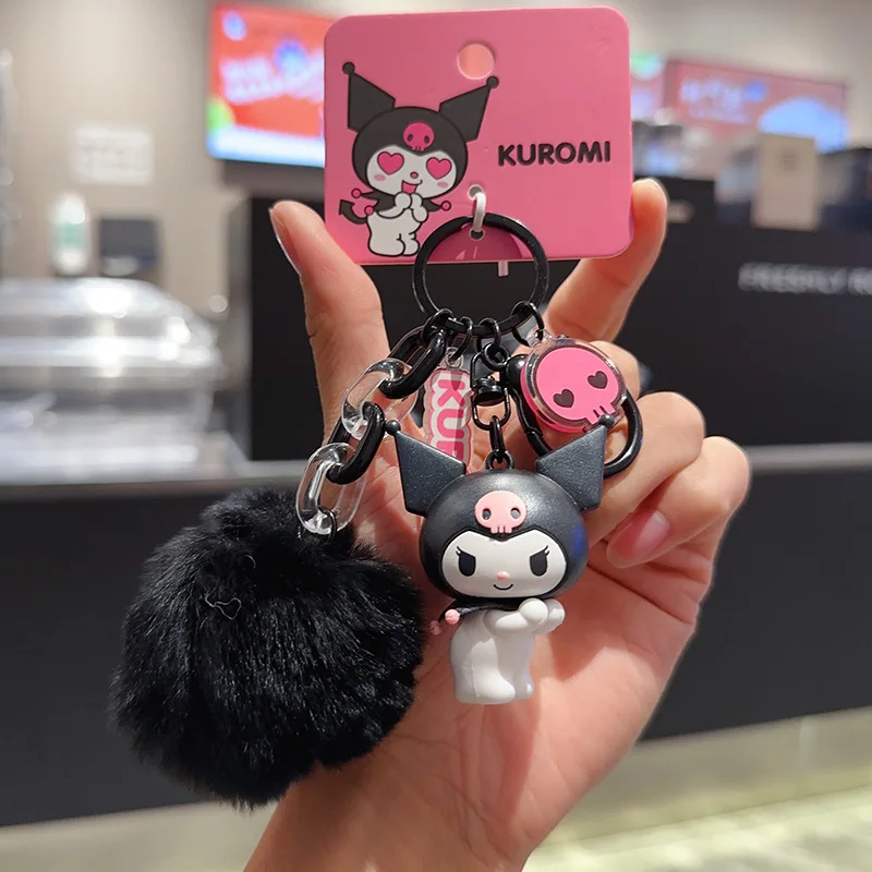 

New Sanrio Hello Kitty Keychain Kawaii Anime Cartoon Cinnamoroll Car Key Ring Dolls Pendant Backpack Ornaments Girls for Gifts