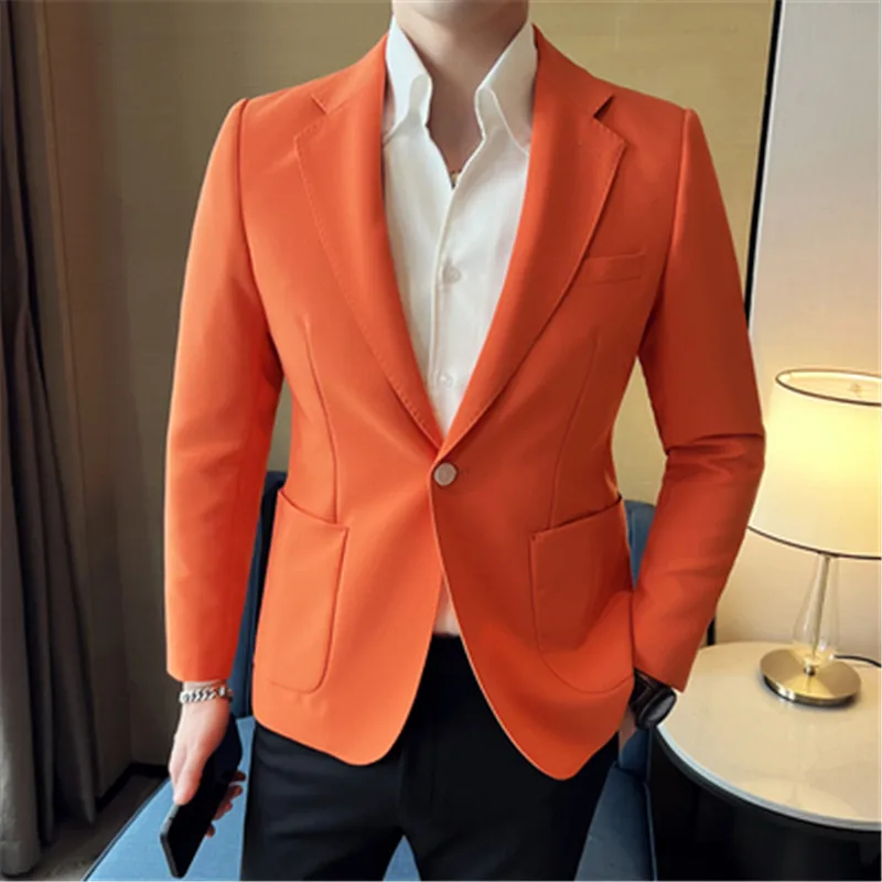 Men's Blazer Single Breasted Prom Suit Long Sleeve Host Stage Green Blazer Social Costume Slim Fit Dance Jacket Male Clothes