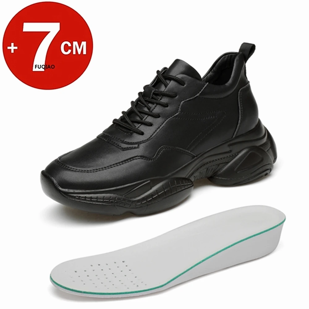 Booster Shoes Women Elevator Sneakers Height Increase Insole 7cm for Men White Black Lift Soports Unisex Plus Size 36-44