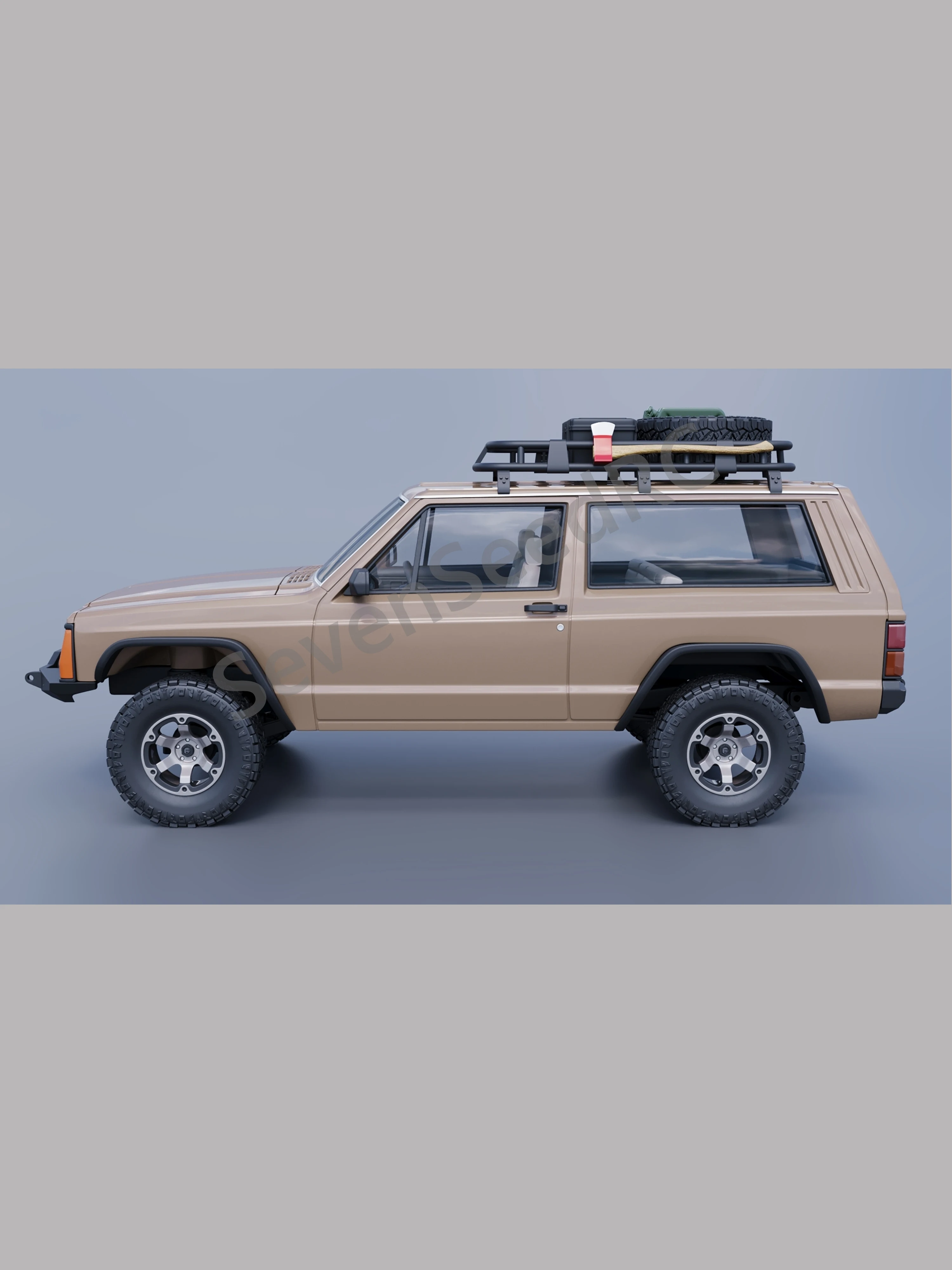 3d gedruckte Karosserie-Kit Cherokee xj 2 Türer 1984 313/324 Radstand scx10 trx4 nt4 jt4 rgt