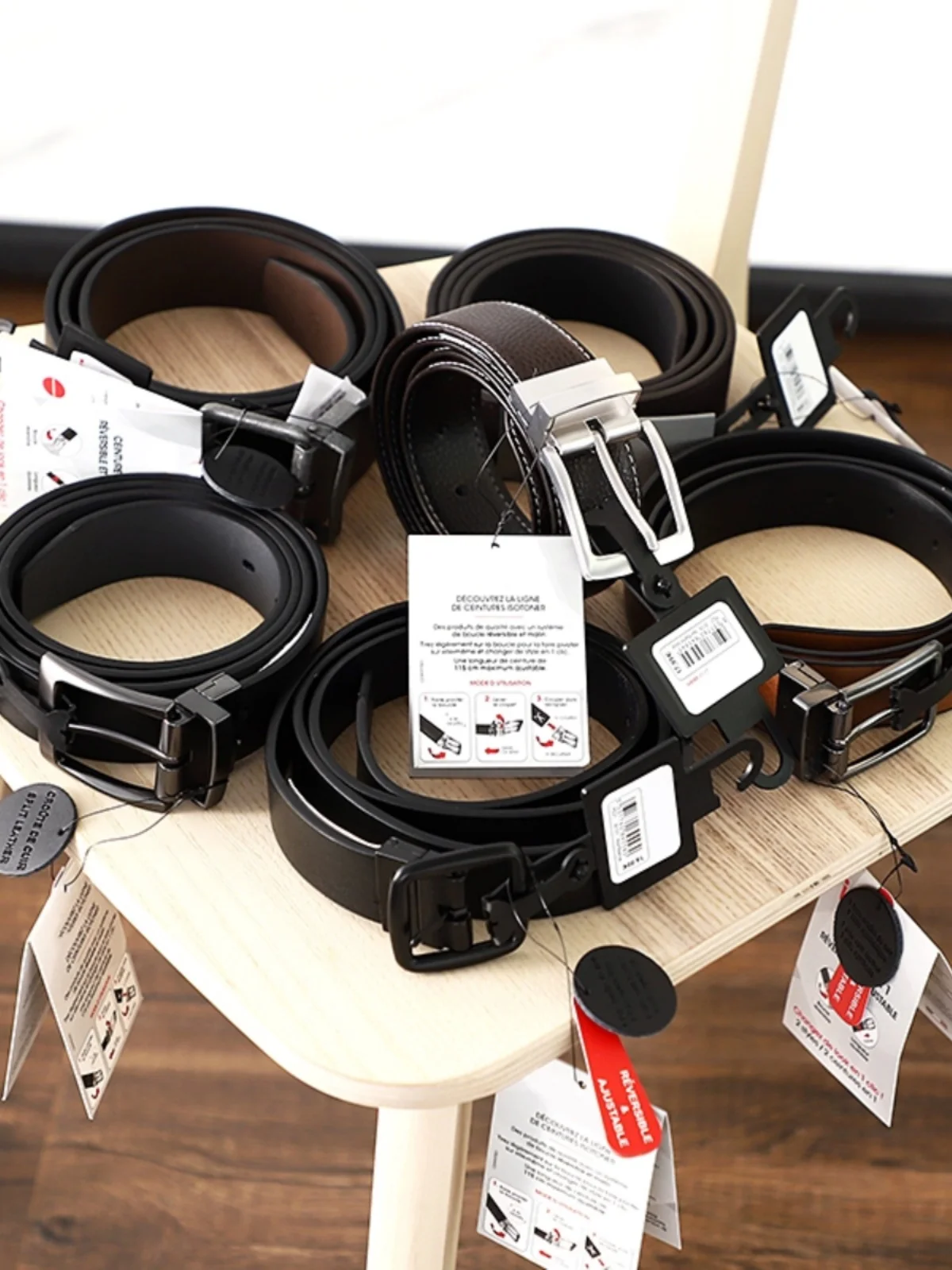 Double-Sided Use Steel Head Genuine Cowhide Belt Casual Men's Narrow Belt Rotatable Buckle Business Leather Waist Belt