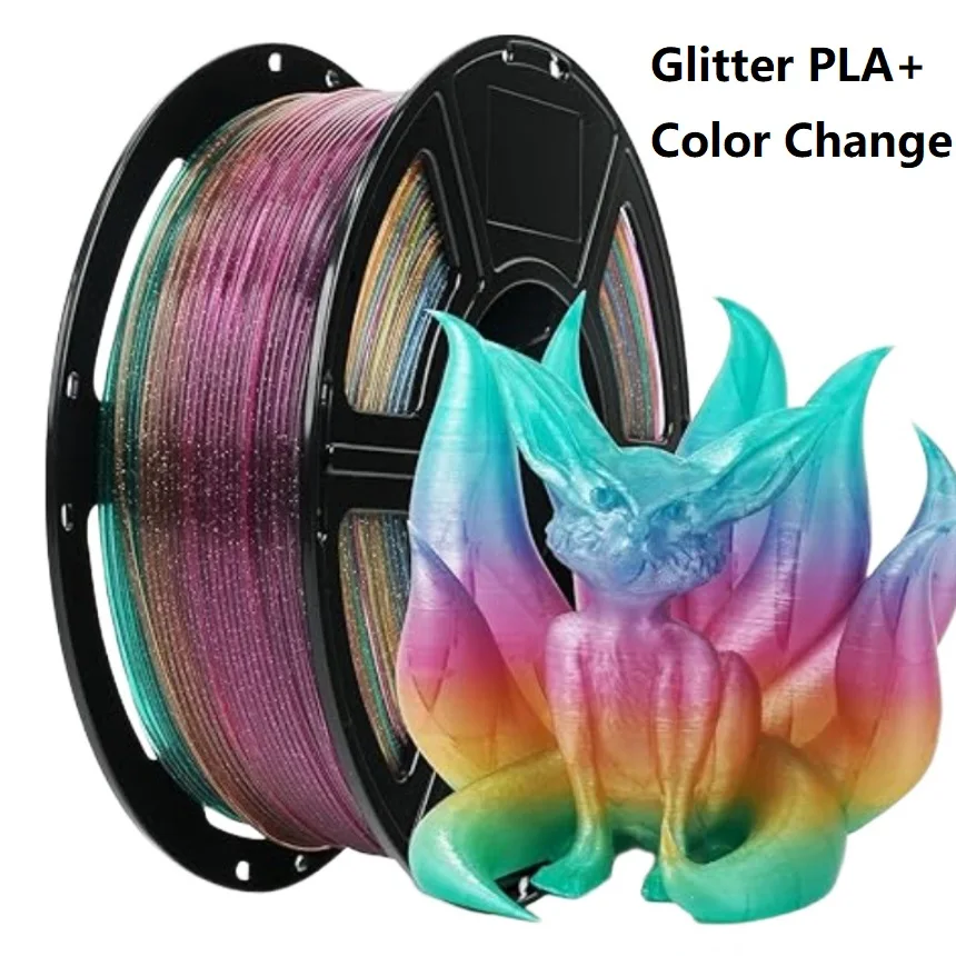 

Блестящая прозрачная нить PLA+, 1,75 мм, 1 кг, 500 г, 250 г, разноцветная быстросменная нить PLA+, полупрозрачные пластиковые материалы для 3D-принтера
