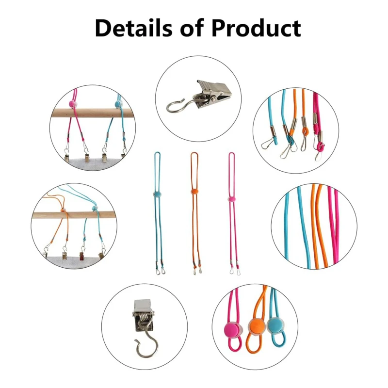 

12PCS Lanyard Elastic Hat Retainer Anti-lost Windproof Hat Strap Adjustable Hat Chin Cord Removable Rope Extension Lanyard