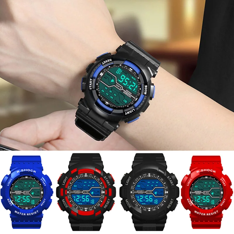 YIKAZE Men\'s Digital Wristwatches Multifunction Military Sports Watch for Man Luminous Chronograph Waterproof Men Watches