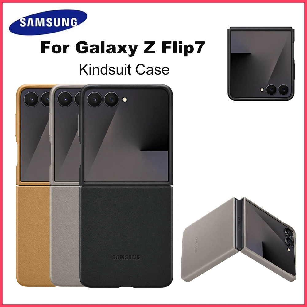 

Original for Samsung Galaxy Z Flip7 Kindsuit Case Z Flip 7 Leather Look Protective Case EF-VF766