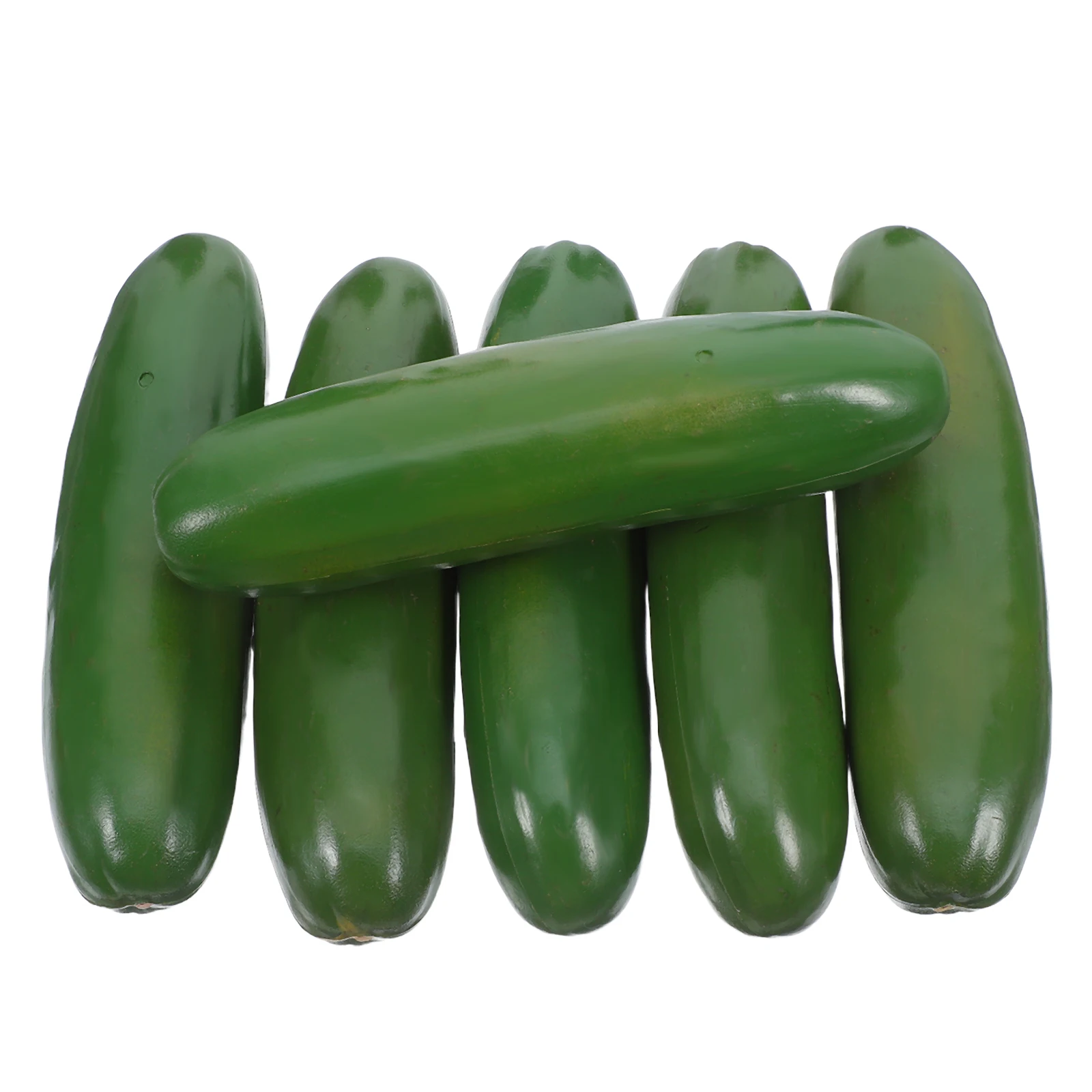 

6 Pcs Simulation Green Cucumbers Artificial Plastic Vegetables Home Decor Kitchen Display DIY Crafts Photo Props Lifelike Design