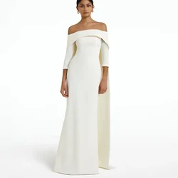 Customized Women's Evening Dress for Wedding Off The Shoulder Half Sleeves Party Dresses Floor-Length Prom Dress for Special Ocn