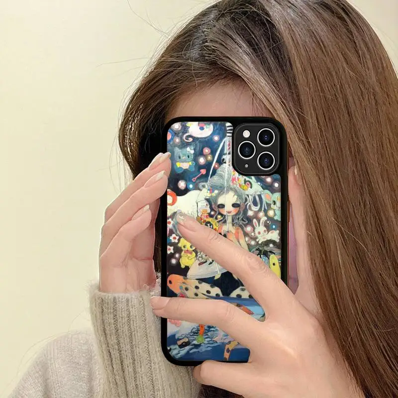 Aya Takano Phone Case Silicone PC+TPU Case for iPhone 11 12 13 Pro Max 8 7 6 Plus X SE XR Hard Fundas