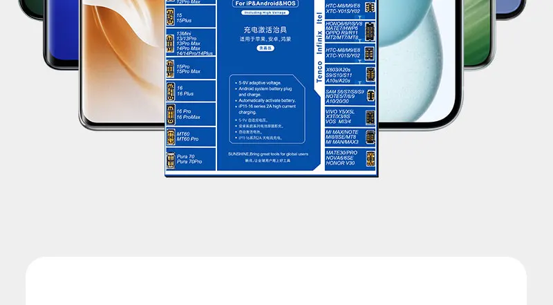SUNSHINE SS-916 Ultra Charging Activation Fixture 5-9V Adaptive Voltage Support to IP6G-IP17 and Android Models