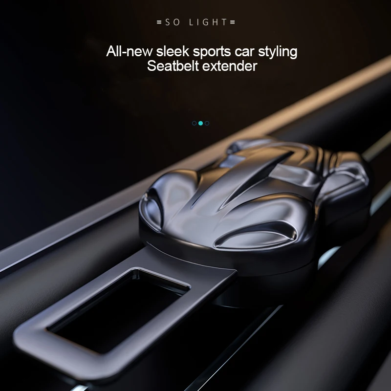 

Sports Car-Style Seat Belt Extender Featuring a sleek, dual-direction premium design, compatible with all vehicle models.