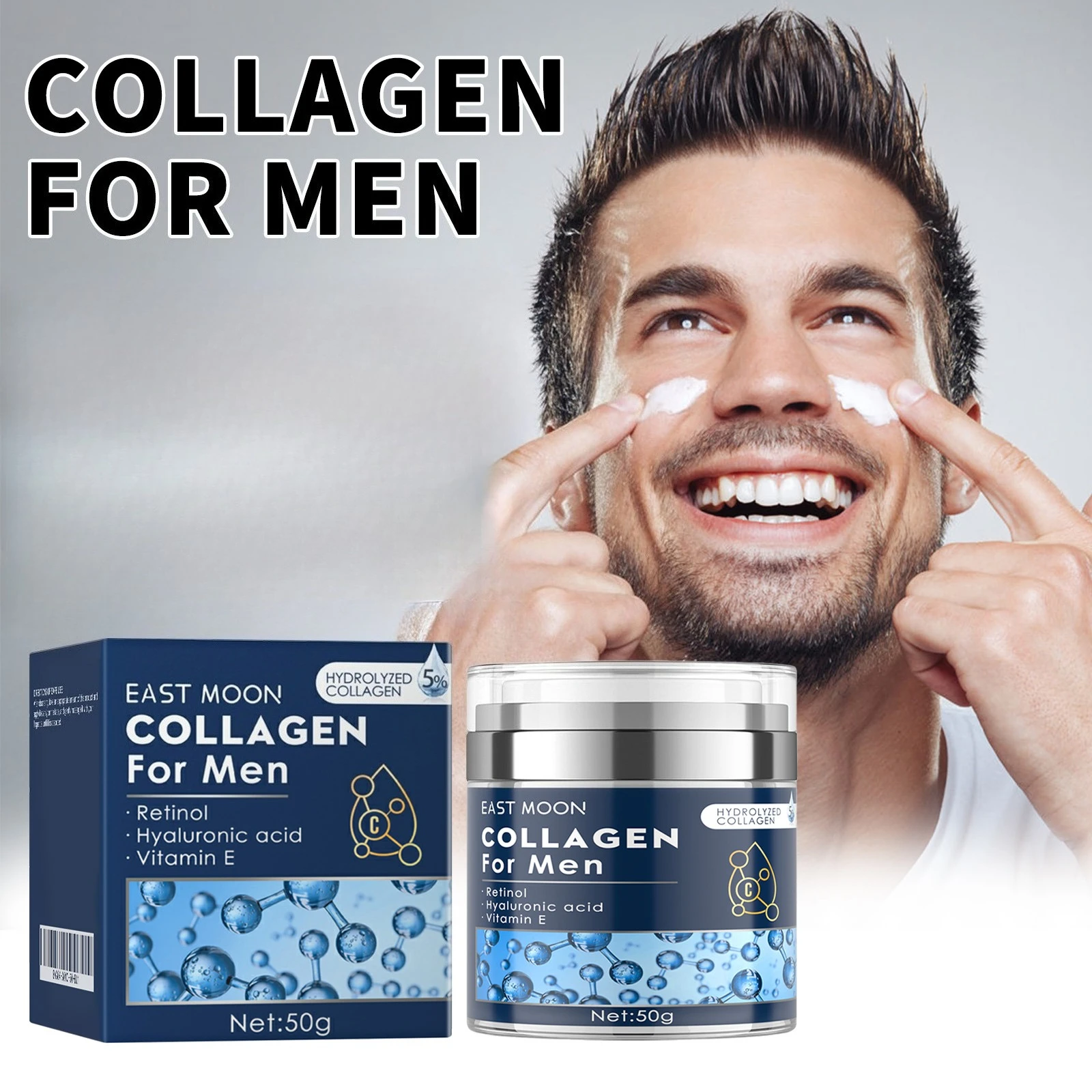 

Мужской крем для лица с ретинолом и коллагеном, увлажняющий, разглаживающий морщины, укрепляющий, увлажняющий, кремы с гиалуроновой кислотой, косметика для ухода за кожей