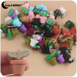 5Pcs 26x30mm Food Grade Siliocne Beads Cartoon Flower Pot Shape Siliocne Bead For Bracelet Pacifier Chain DIY Jewelry Accessory